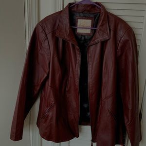 Genuine Red Leather Jacket - Silk Interior
